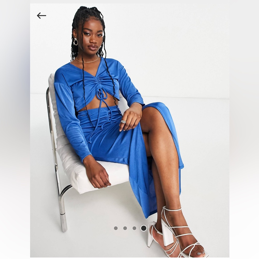 In The Style x Liberty exclusive long sleeve ruched set